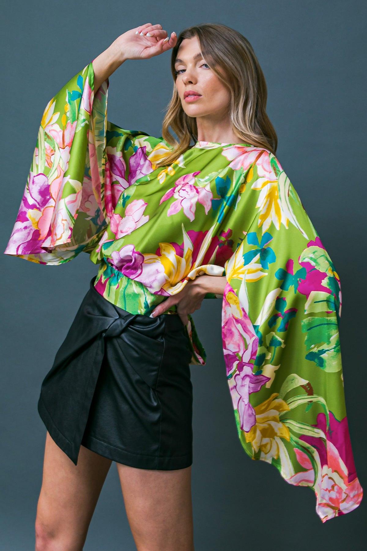 EXTRAVAGANT PRESENCE Floral Printed Woven Top  DAME BOHEME