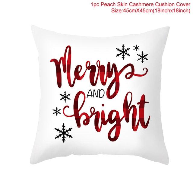 Santa Claus Cushion Cover Merry Christmas Christmas Deer Santa Claus Merry Christmas Decorative Sofa Throw Pillow Decorations For Home Christmas Ornament  DAME BOHEME