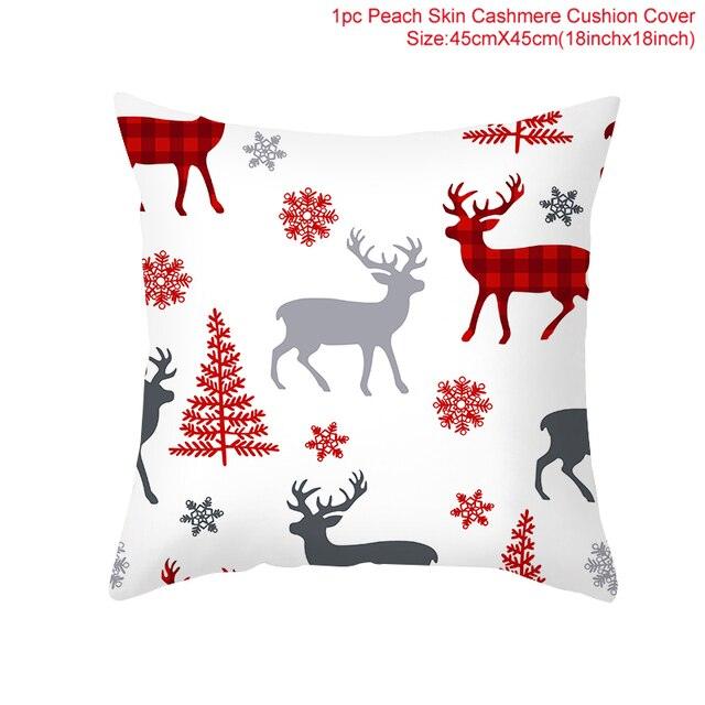 Santa Claus Cushion Cover Merry Christmas Christmas Deer Santa Claus Merry Christmas Decorative Sofa Throw Pillow Decorations For Home Christmas Ornament  DAME BOHEME