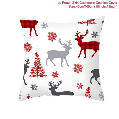 Santa Claus Cushion Cover Merry Christmas Christmas Deer Santa Claus Merry Christmas Decorative Sofa Throw Pillow Decorations For Home Christmas Ornament  DAME BOHEME