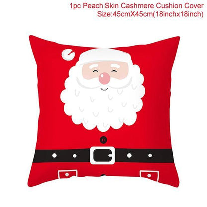 Santa Claus Cushion Cover Merry Christmas Christmas Deer Santa Claus Merry Christmas Decorative Sofa Throw Pillow Decorations For Home Christmas Ornament  DAME BOHEME