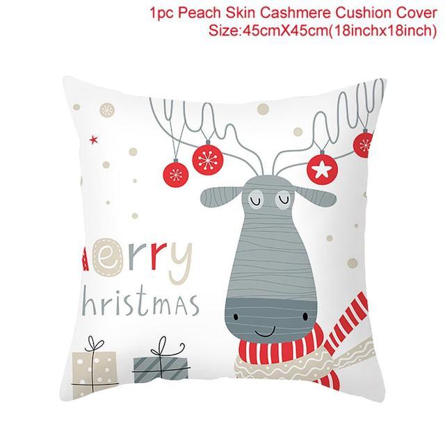 Santa Claus Cushion Cover Merry Christmas Christmas Deer Santa Claus Merry Christmas Decorative Sofa Throw Pillow Decorations For Home Christmas Ornament  DAME BOHEME