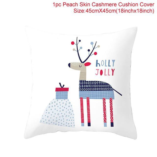 Santa Claus Cushion Cover Merry Christmas Christmas Deer Santa Claus Merry Christmas Decorative Sofa Throw Pillow Decorations For Home Christmas Ornament  DAME BOHEME