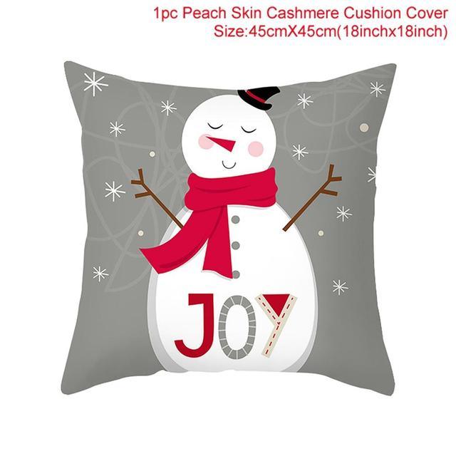 Santa Claus Cushion Cover Merry Christmas Christmas Deer Santa Claus Merry Christmas Decorative Sofa Throw Pillow Decorations For Home Christmas Ornament  DAME BOHEME