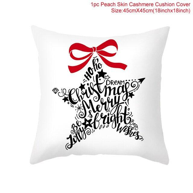 Santa Claus Cushion Cover Merry Christmas Christmas Deer Santa Claus Merry Christmas Decorative Sofa Throw Pillow Decorations For Home Christmas Ornament  DAME BOHEME