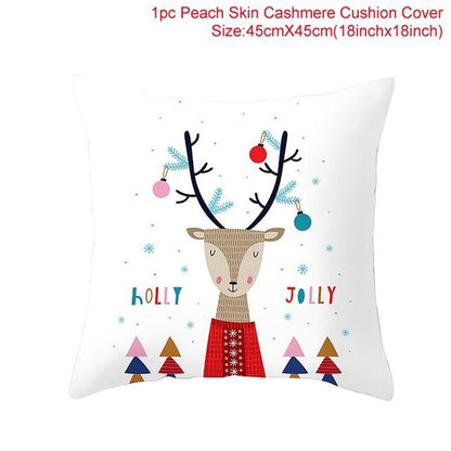 Santa Claus Cushion Cover Merry Christmas Christmas Deer Santa Claus Merry Christmas Decorative Sofa Throw Pillow Decorations For Home Christmas Ornament  DAME BOHEME