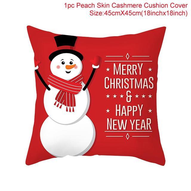 Santa Claus Cushion Cover Merry Christmas Christmas Deer Santa Claus Merry Christmas Decorative Sofa Throw Pillow Decorations For Home Christmas Ornament  DAME BOHEME