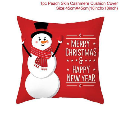 Santa Claus Cushion Cover Merry Christmas Christmas Deer Santa Claus Merry Christmas Decorative Sofa Throw Pillow Decorations For Home Christmas Ornament  DAME BOHEME