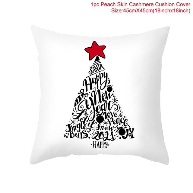 Santa Claus Cushion Cover Merry Christmas Christmas Deer Santa Claus Merry Christmas Decorative Sofa Throw Pillow Decorations For Home Christmas Ornament  DAME BOHEME