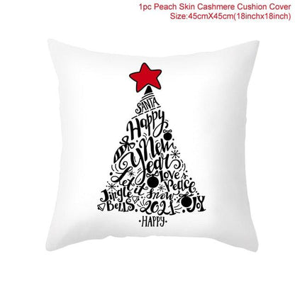 Santa Claus Cushion Cover Merry Christmas Christmas Deer Santa Claus Merry Christmas Decorative Sofa Throw Pillow Decorations For Home Christmas Ornament  DAME BOHEME