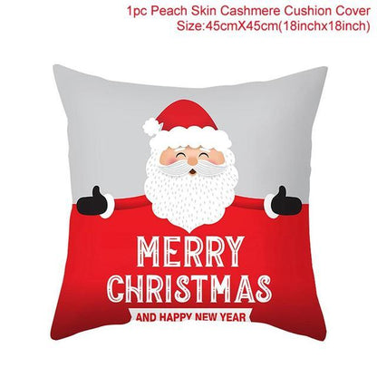 Santa Claus Cushion Cover Merry Christmas Christmas Deer Santa Claus Merry Christmas Decorative Sofa Throw Pillow Decorations For Home Christmas Ornament  DAME BOHEME