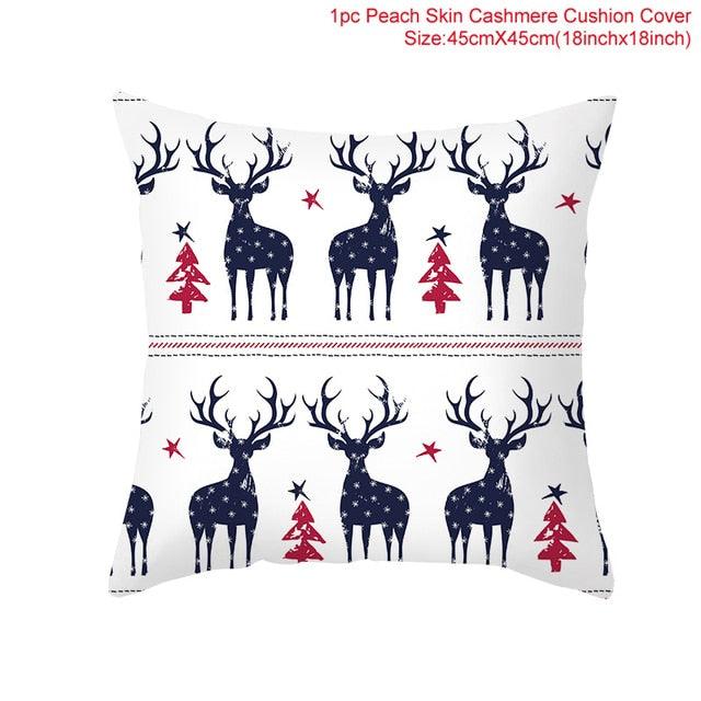 Santa Claus Cushion Cover Merry Christmas Christmas Deer Santa Claus Merry Christmas Decorative Sofa Throw Pillow Decorations For Home Christmas Ornament  DAME BOHEME