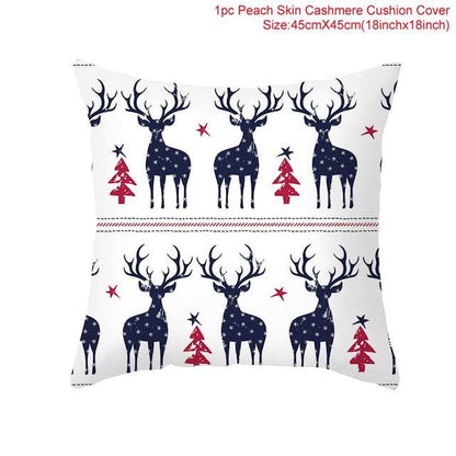 Santa Claus Cushion Cover Merry Christmas Christmas Deer Santa Claus Merry Christmas Decorative Sofa Throw Pillow Decorations For Home Christmas Ornament  DAME BOHEME