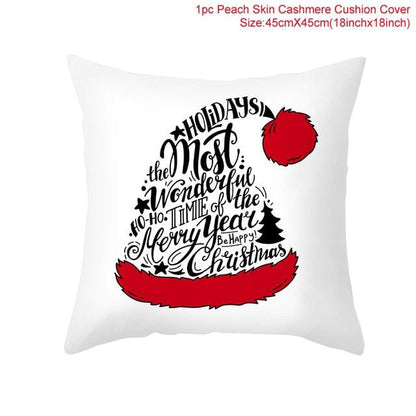 Santa Claus Cushion Cover Merry Christmas Christmas Deer Santa Claus Merry Christmas Decorative Sofa Throw Pillow Decorations For Home Christmas Ornament  DAME BOHEME