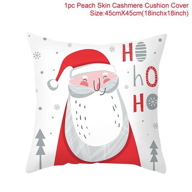 Santa Claus Cushion Cover Merry Christmas Christmas Deer Santa Claus Merry Christmas Decorative Sofa Throw Pillow Decorations For Home Christmas Ornament  DAME BOHEME
