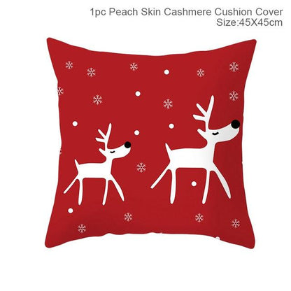 Santa Claus Cushion Cover Merry Christmas Christmas Deer Santa Claus Merry Christmas Decorative Sofa Throw Pillow Decorations For Home Christmas Ornament  DAME BOHEME