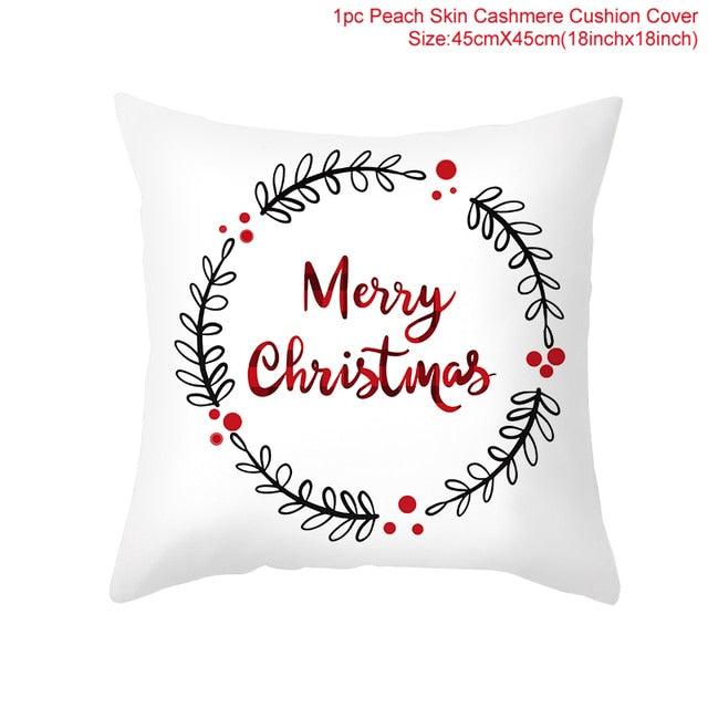 Santa Claus Cushion Cover Merry Christmas Christmas Deer Santa Claus Merry Christmas Decorative Sofa Throw Pillow Decorations For Home Christmas Ornament  DAME BOHEME