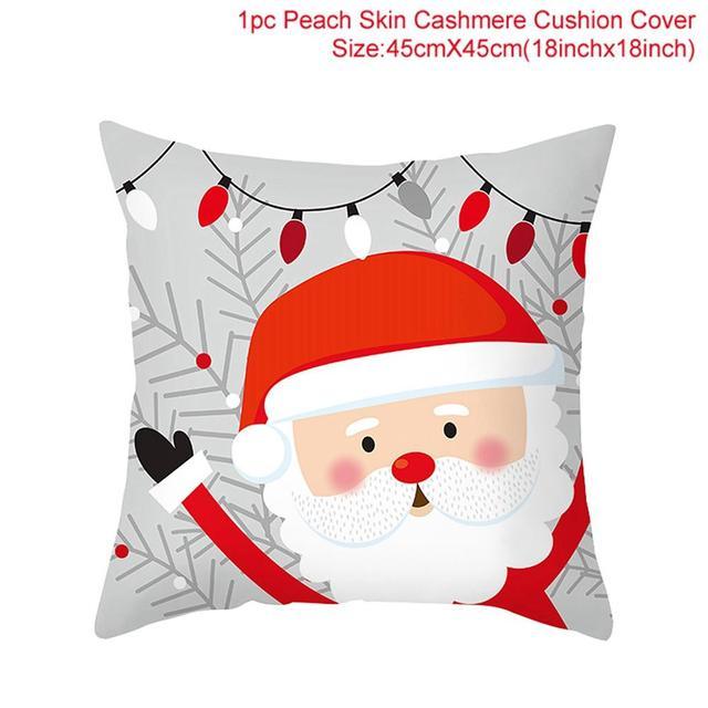 Santa Claus Cushion Cover Merry Christmas Christmas Deer Santa Claus Merry Christmas Decorative Sofa Throw Pillow Decorations For Home Christmas Ornament  DAME BOHEME