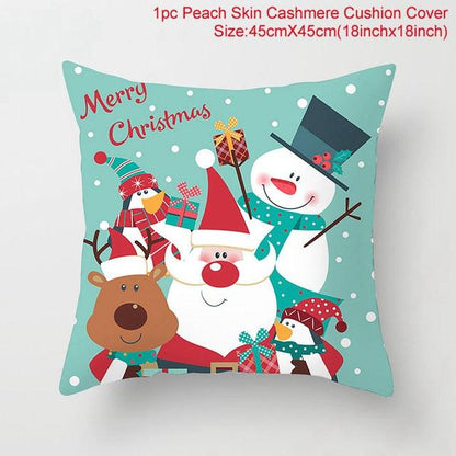 Santa Claus Cushion Cover Merry Christmas Christmas Deer Santa Claus Merry Christmas Decorative Sofa Throw Pillow Decorations For Home Christmas Ornament  DAME BOHEME