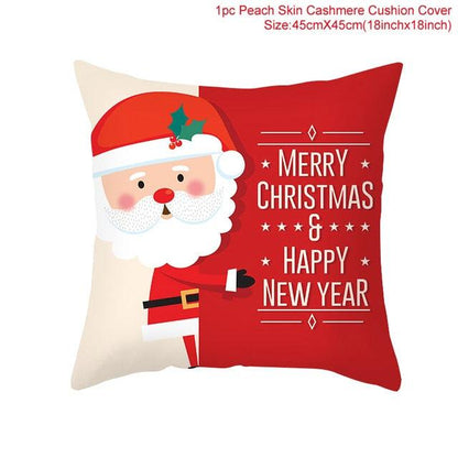 Santa Claus Cushion Cover Merry Christmas Christmas Deer Santa Claus Merry Christmas Decorative Sofa Throw Pillow Decorations For Home Christmas Ornament  DAME BOHEME
