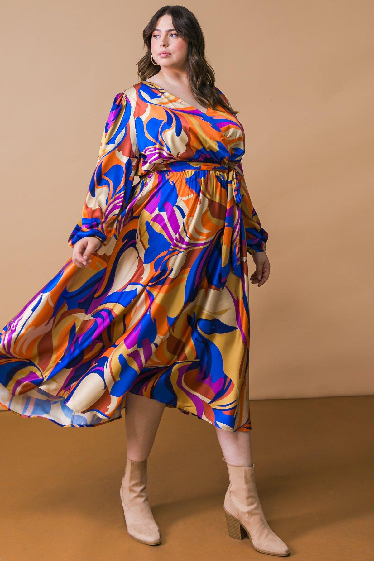 BOLD ADVENTURES WOVEN SATIN MIDI DRESS  DAME BOHEME