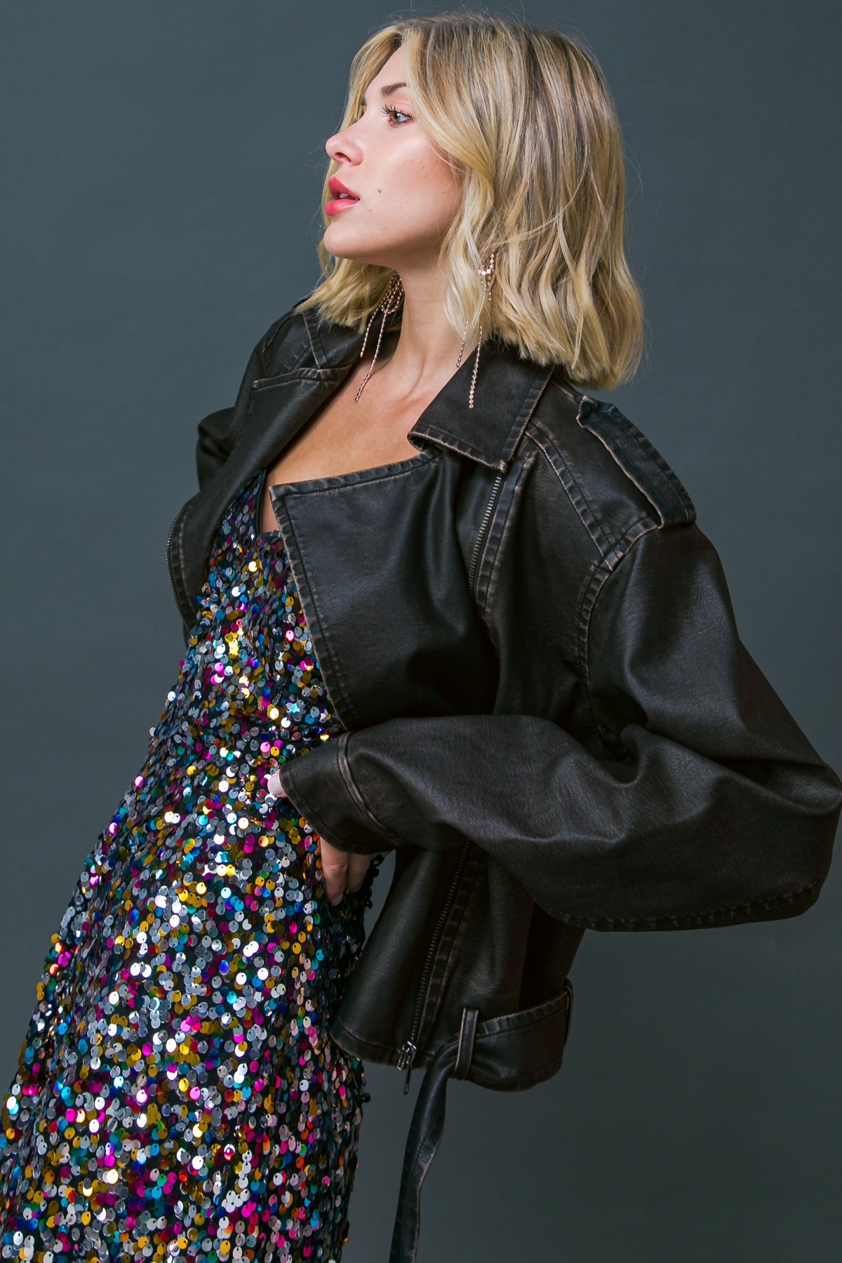 ON MY WAY UP FAUX MOTO JACKET  DAME BOHEME