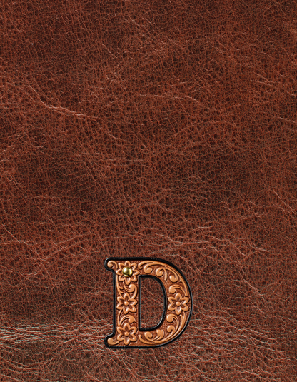 Monogrammed Initial Western Leather Look Saddle Longhorn Cowboy Cowgirl Kitchen Dish Towels Made in America  DAME BOHEME