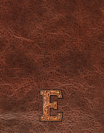 Monogrammed Initial Western Leather Look Saddle Longhorn Cowboy Cowgirl Kitchen Dish Towels Made in America  DAME BOHEME