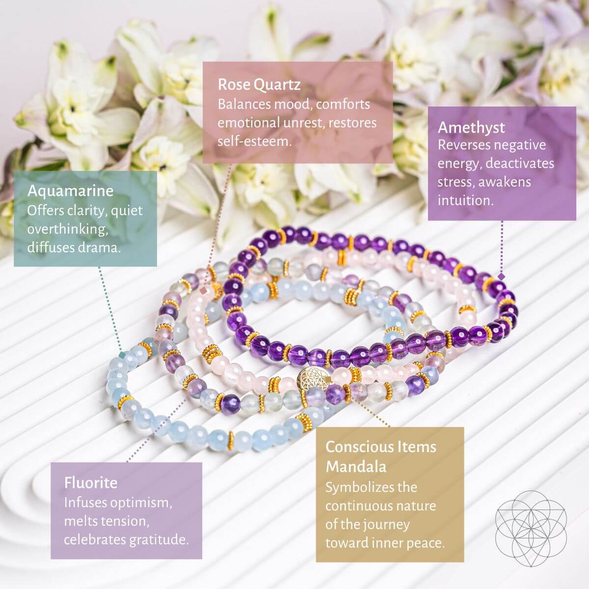 Soothing Anxiety-Free Bracelet Pack of 4  DAME BOHEME