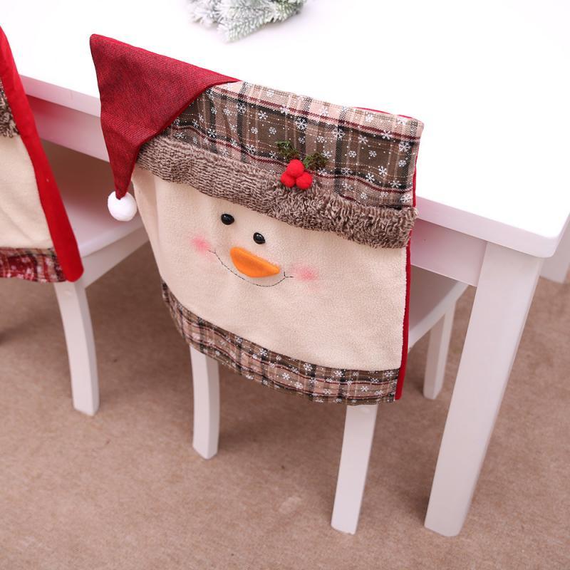Stylish Chair Covers Christmas Santa Claus Chair Back Cover Christmas Dining Dinner Table Decoration New Year Party Supplies Dining Table Decoration for Home New Year Party  DAME BOHEME