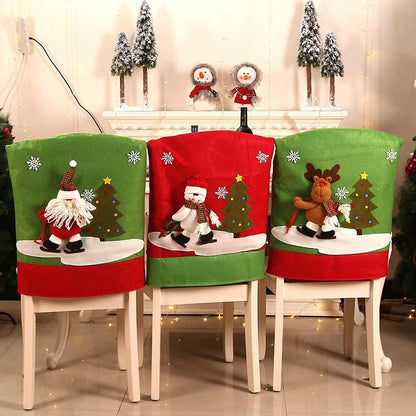 Stylish Chair Covers Christmas Santa Claus Chair Back Cover Christmas Dining Dinner Table Decoration New Year Party Supplies Dining Table Decoration for Home New Year Party  DAME BOHEME