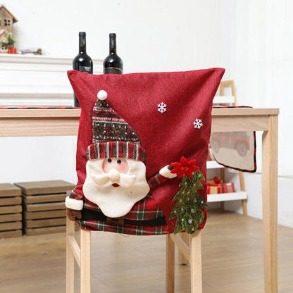 Stylish Chair Covers Christmas Santa Claus Chair Back Cover Christmas Dining Dinner Table Decoration New Year Party Supplies Dining Table Decoration for Home New Year Party  DAME BOHEME