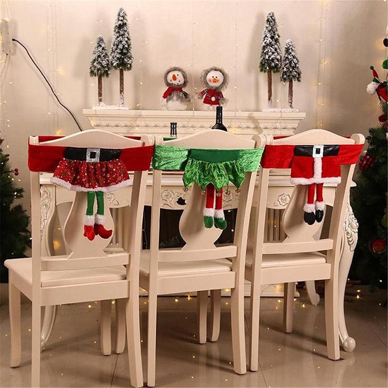Stylish Chair Covers Christmas Santa Claus Chair Back Cover Christmas Dining Dinner Table Decoration New Year Party Supplies Dining Table Decoration for Home New Year Party  DAME BOHEME