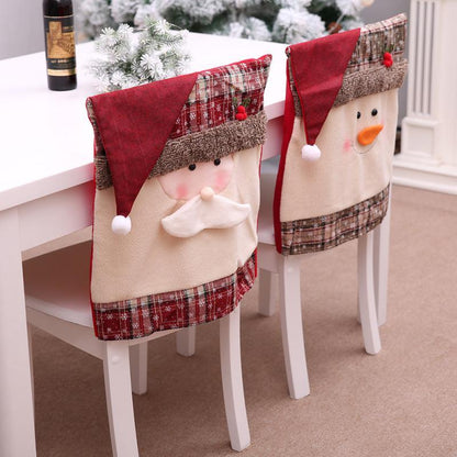 Stylish Chair Covers Christmas Santa Claus Chair Back Cover Christmas Dining Dinner Table Decoration New Year Party Supplies Dining Table Decoration for Home New Year Party  DAME BOHEME