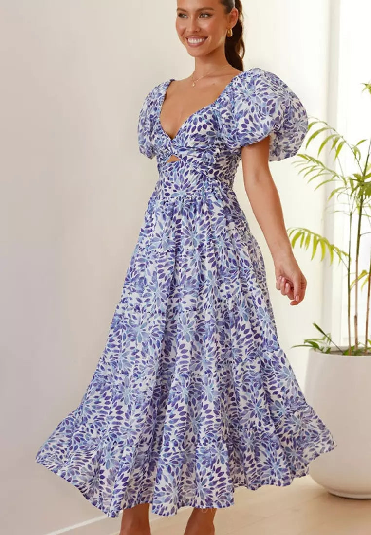 Off-Shoulder Floral Tiered Dress with Ruffle Details Trendsi