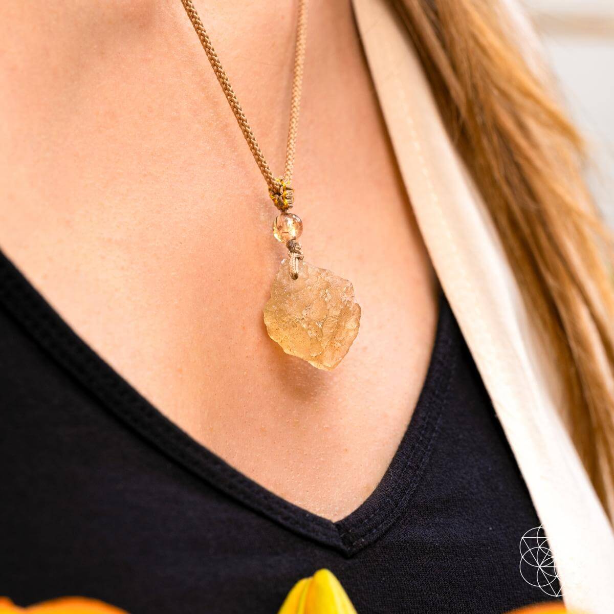 The Destiny Relic – Libyan Desert Glass Pendant Necklace  DAME BOHEME