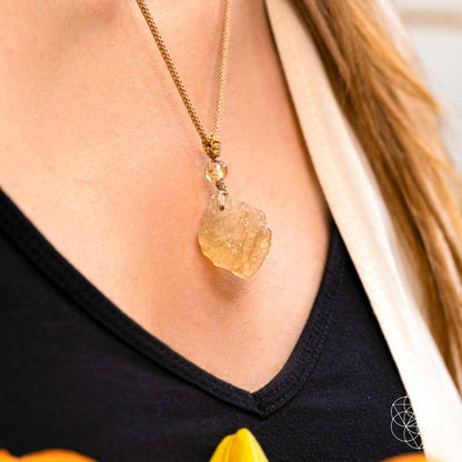The Destiny Relic – Libyan Desert Glass Pendant Necklace  DAME BOHEME