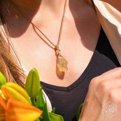 The Destiny Relic – Libyan Desert Glass Pendant Necklace  DAME BOHEME
