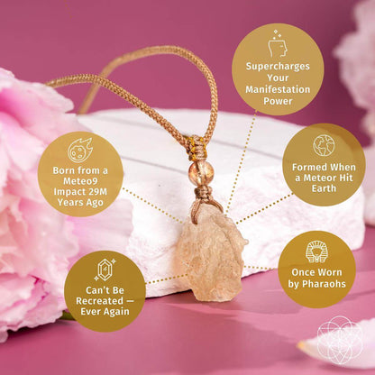 The Destiny Relic – Libyan Desert Glass Pendant Necklace  DAME BOHEME