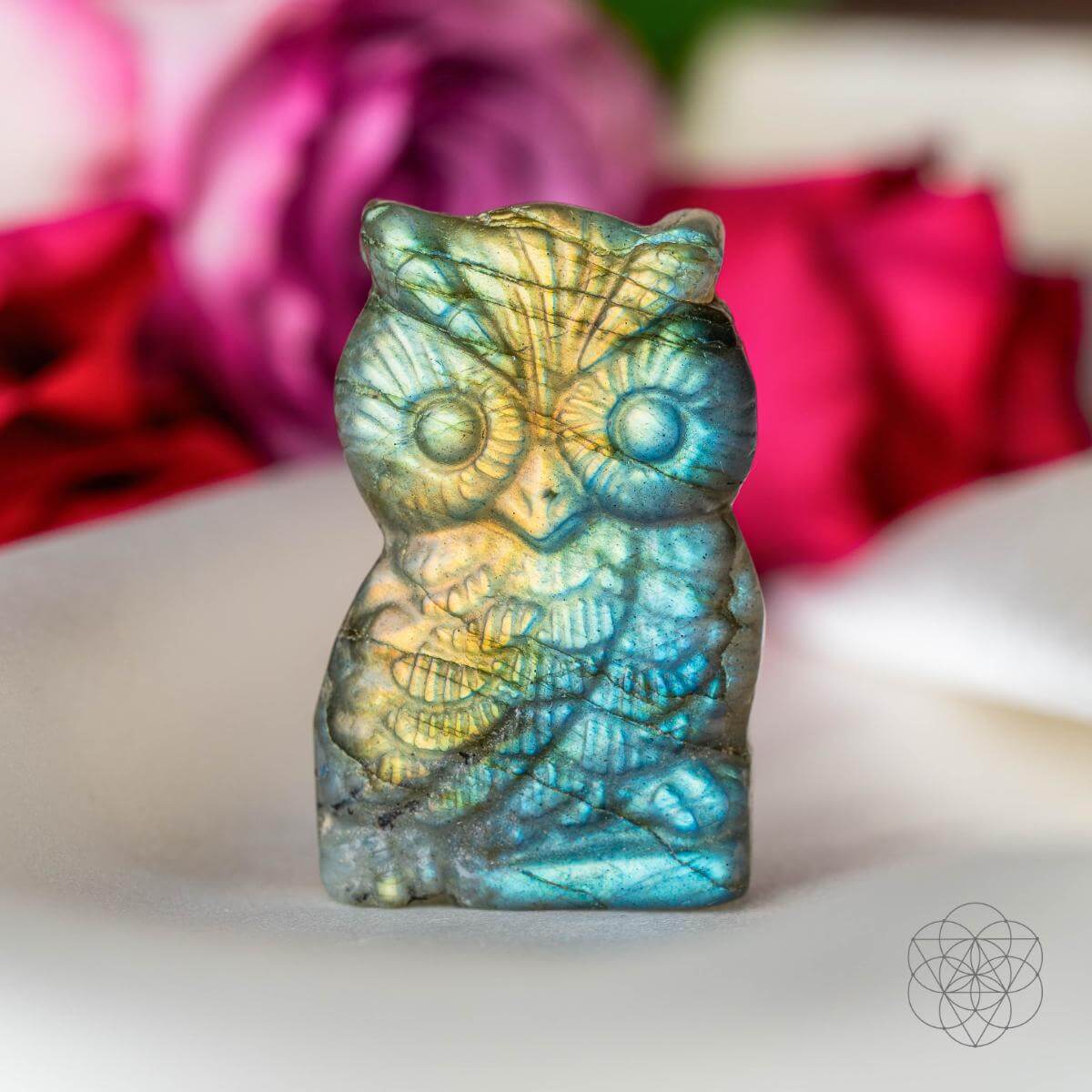 Token of Wisdom - Labradorite Owl Talisman - Natural Stone  DAME BOHEME