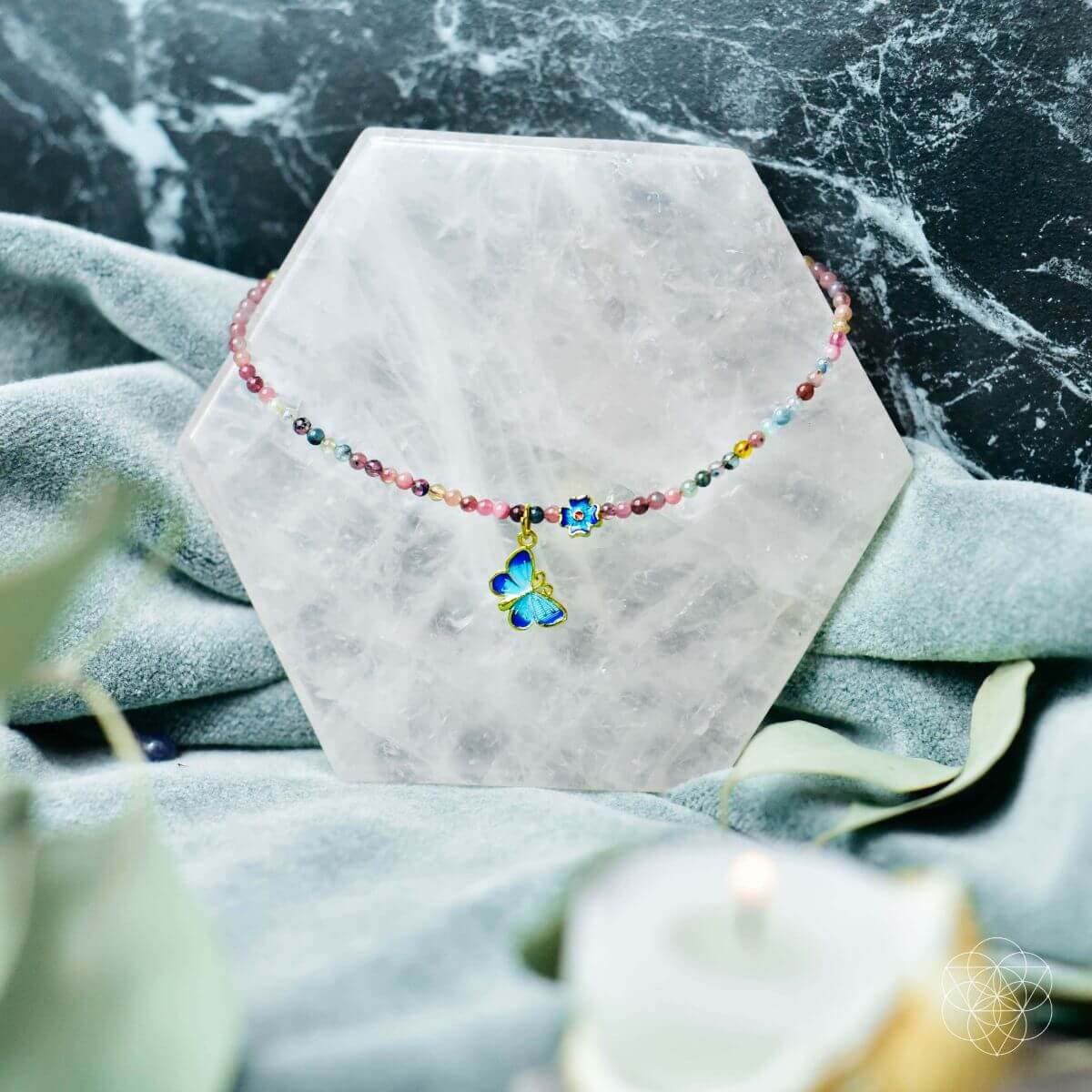 Tourmaline Anklet of Hope  DAME BOHEME