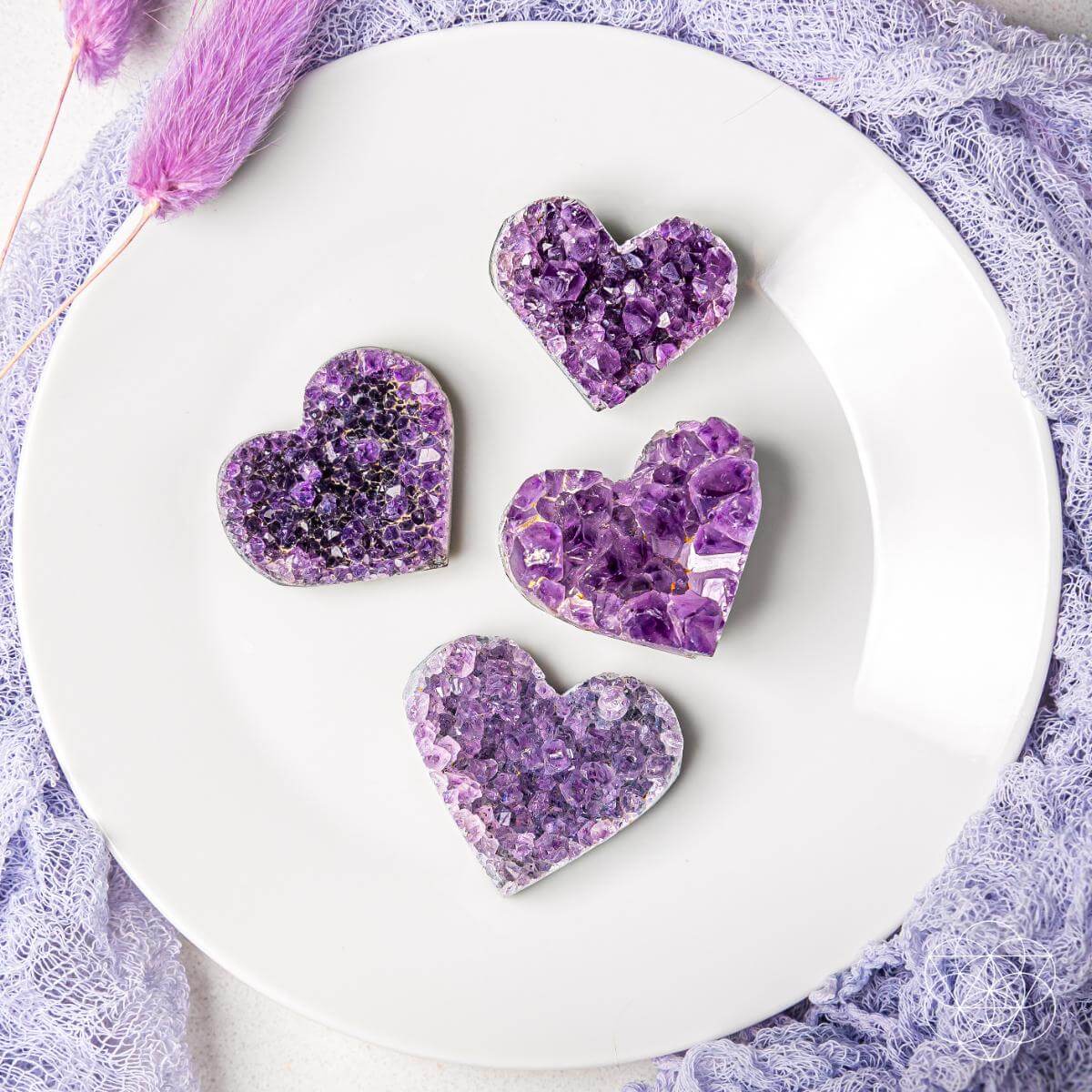 Uruguayan Amethyst Love Heart Cluster - AAA Premium Quality  DAME BOHEME