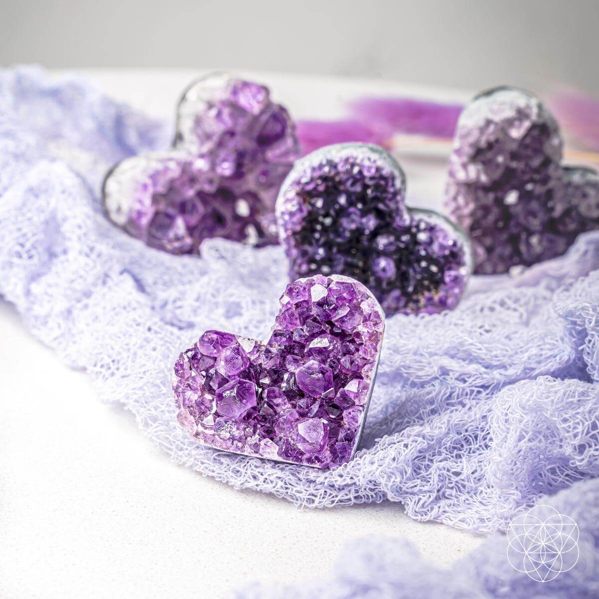 Uruguayan Amethyst Love Heart Cluster - AAA Premium Quality  DAME BOHEME