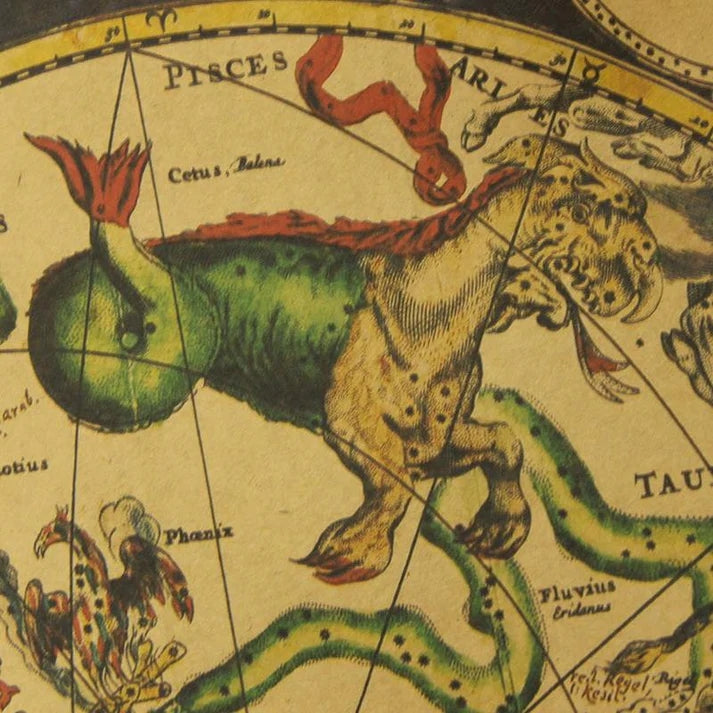 Ancient Constellation Map Zodiac Kraft Paper Art  DAME BOHEME
