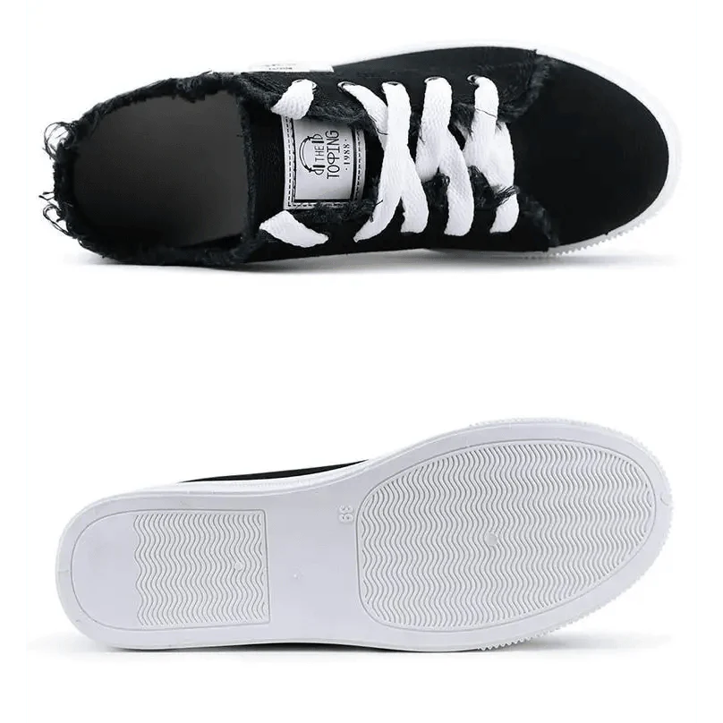 White Canvas Womens Sneakers Casual Fashion Denim Summer Elegant Women Sneakers  DAME BOHEME