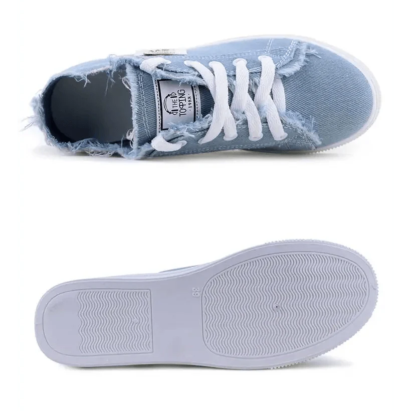 White Canvas Womens Sneakers Casual Fashion Denim Summer Elegant Women Sneakers  DAME BOHEME