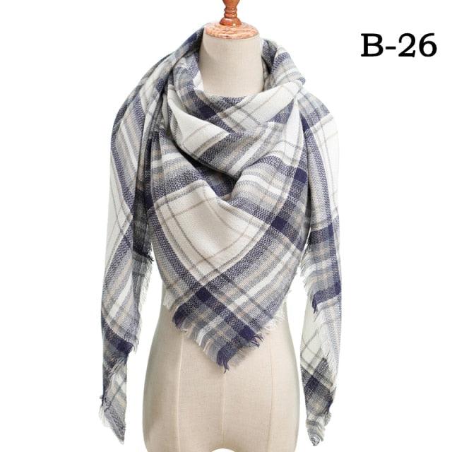 Plaid Pattern Triangle Scarves for Women  DAME BOHEME