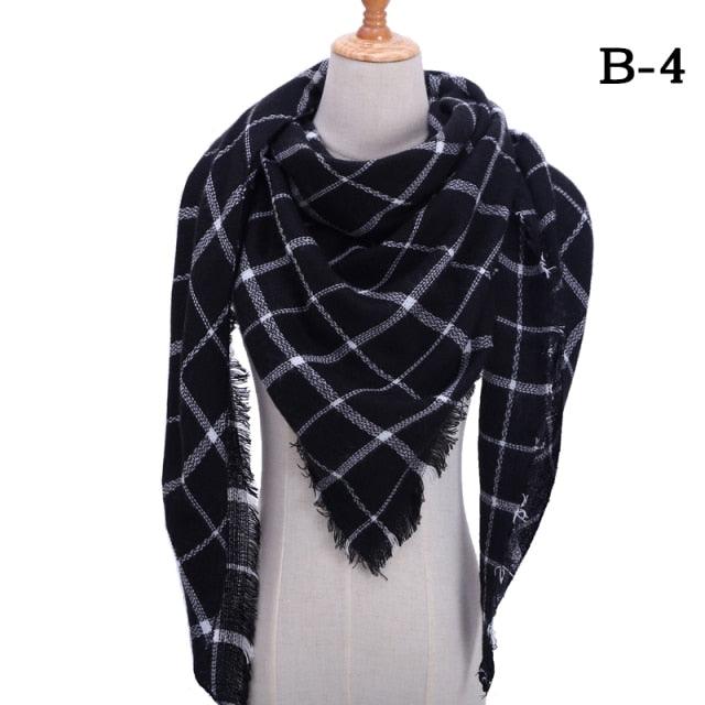 Plaid Pattern Triangle Scarves for Women  DAME BOHEME