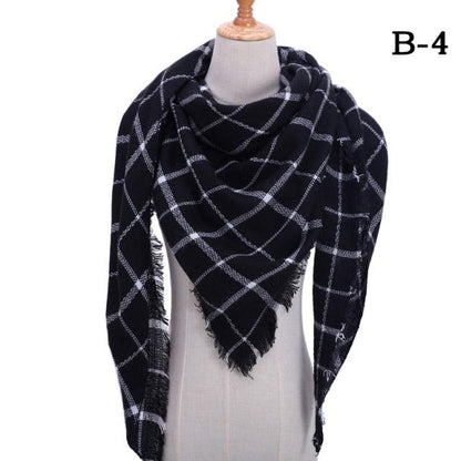 Plaid Pattern Triangle Scarves for Women  DAME BOHEME