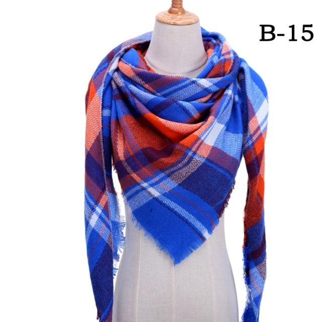 Plaid Pattern Triangle Scarves for Women  DAME BOHEME